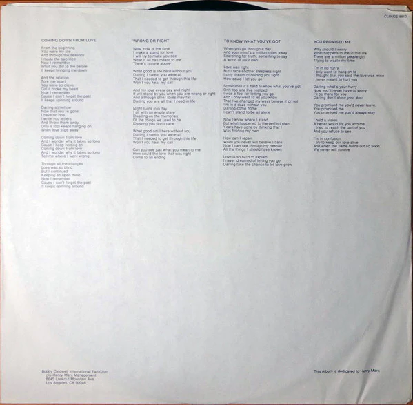 Bobby Caldwell - Cat In The Hat (LP, Album, Vol) - Image 5
