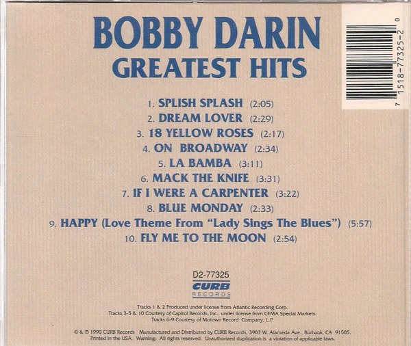 Bobby Darin - Greatest Hits (CD, Comp) - Image 2