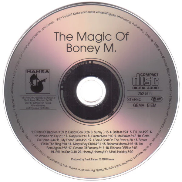 Boney M. - The Magic Of Boney M. (20 Golden Hits) (CD, Comp, RE) - Image 4