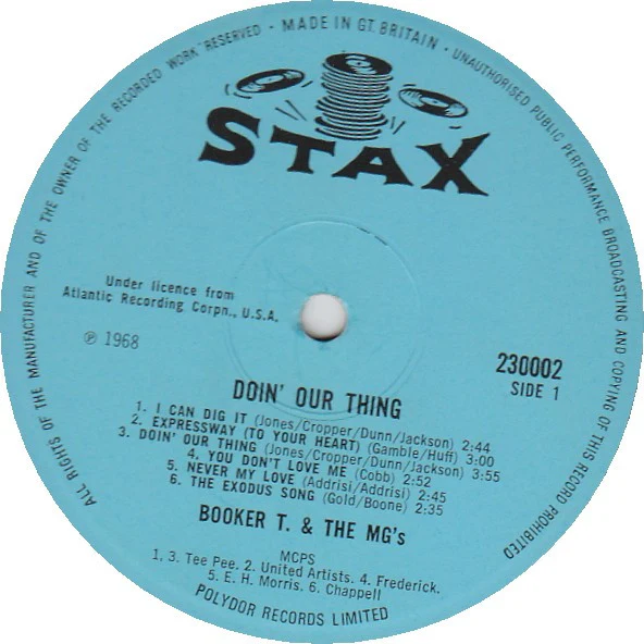 Booker T. & The MG's* - Doin' Our Thing (LP, Album) - Image 3