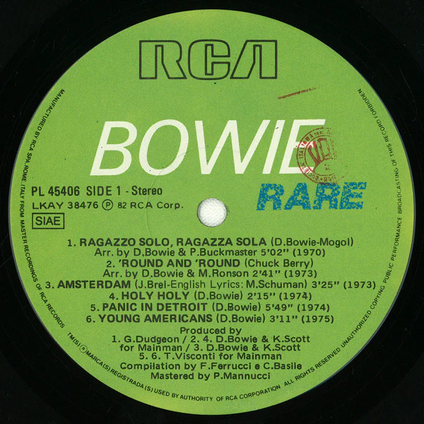 Bowie* - Rare (LP, Comp) - Image 5