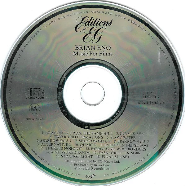 Brian Eno - Music For Films (CD, Album, RE) - Image 3
