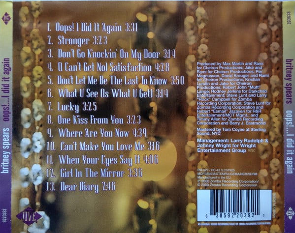 Britney Spears - Oops!...I Did It Again (CD, Album, DOC) - Image 2