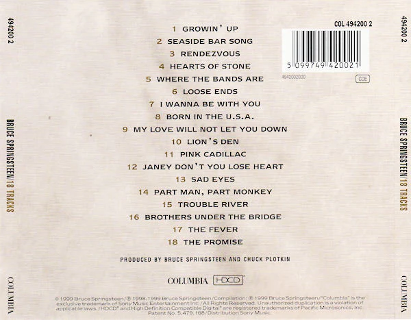 Bruce Springsteen - 18 Tracks (HDCD, Album, Comp) - Image 2