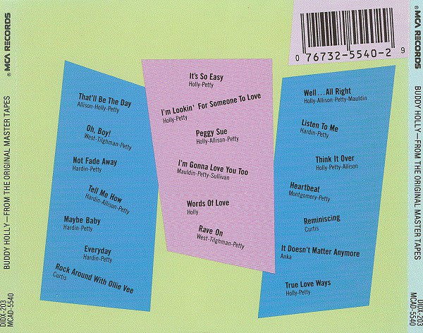 Buddy Holly - From The Original Master Tapes (CD, Comp, RM) - Image 2