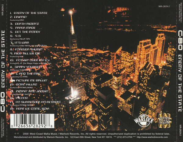 C-Bo - Enemy Of The State (CD, Album) - Image 2