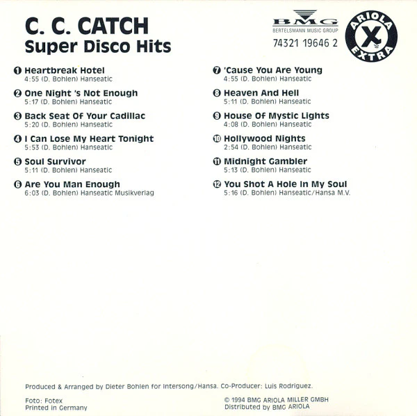 C.C. Catch - Super Disco Hits (CD, Comp) - Image 2