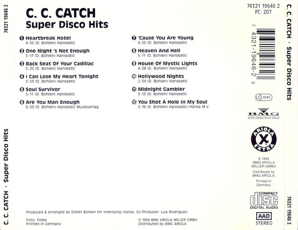 C.C. Catch - Super Disco Hits (CD, Comp) - Image 3