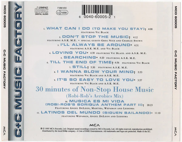 C+C Music Factory* - C+C Music Factory (CD, Album) - Image 5
