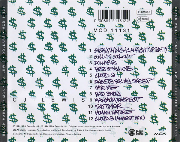C.J. Lewis* - Dollars (CD, Album) - Image 2