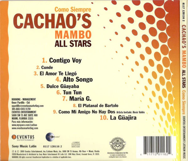 Cachao's Mambo All Stars - Como Siempre (CD, Album) - Image 2