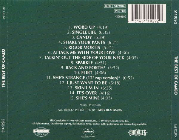Cameo - The Best Of Cameo (CD, Comp) - Image 2