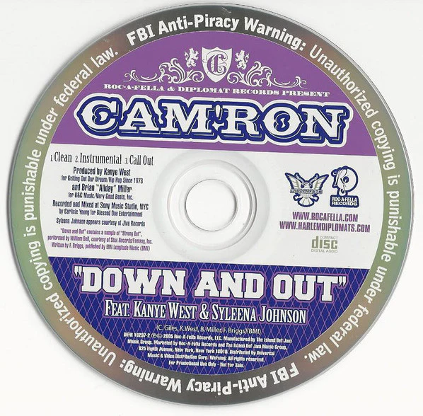 Cam'ron - Down And Out (CD, Single, Promo)