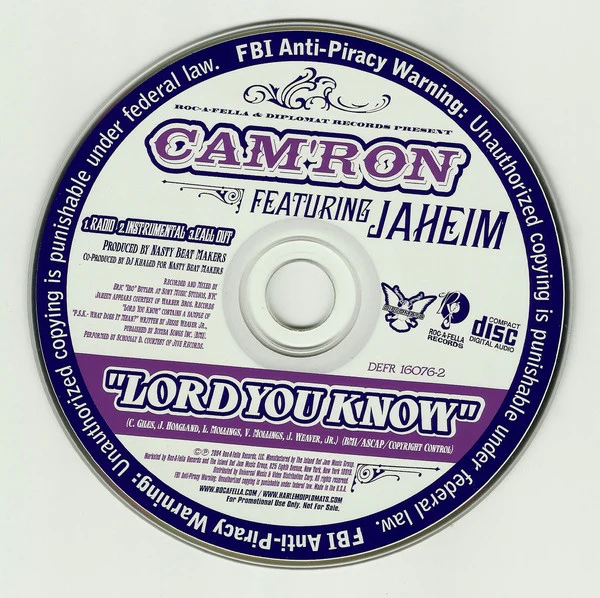 Cam'ron Featuring Jaheim - Lord You Know (CD, Single, Promo) - Image 2