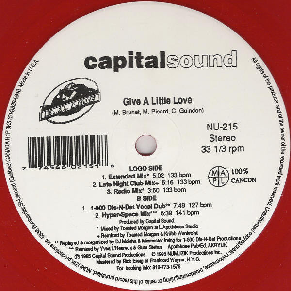 Capital Sound - Give A Little Love (12", Maxi, Red)