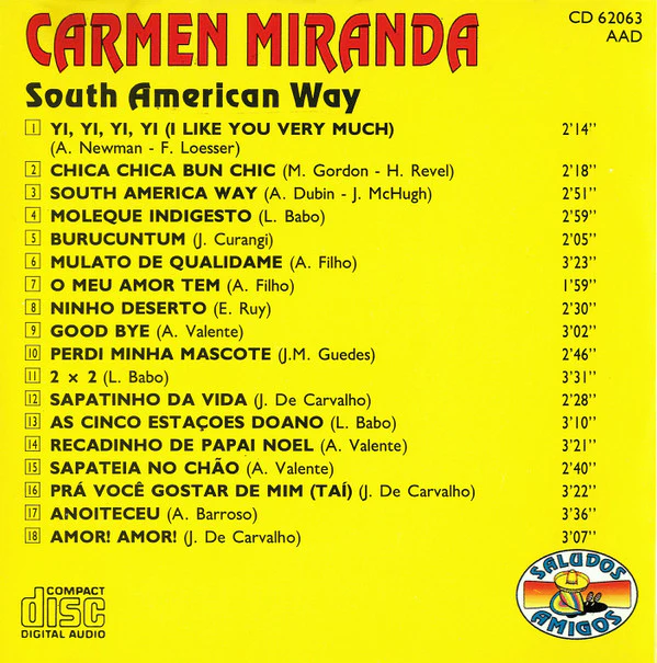 Carmen Miranda - South American Way (CD, Comp, Mono) - Image 2