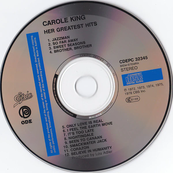 Carole King - Her Greatest Hits (CD, Comp, RE) - Image 3