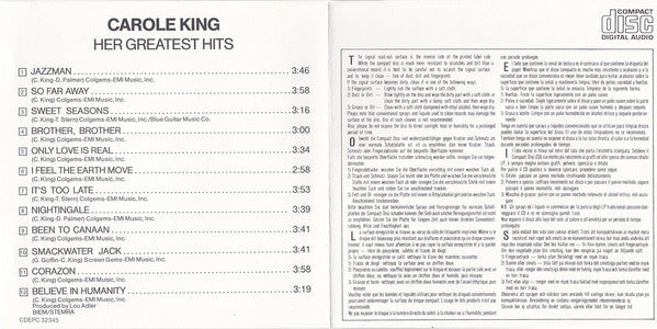 Carole King - Her Greatest Hits (CD, Comp, RE) - Image 5