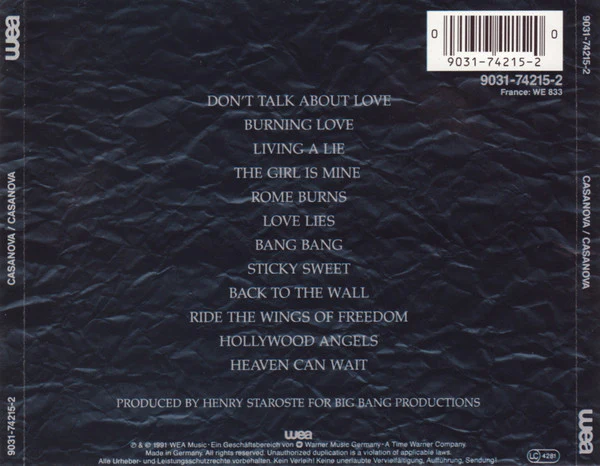 Casanova  - Casanova (CD, Album) - Image 3