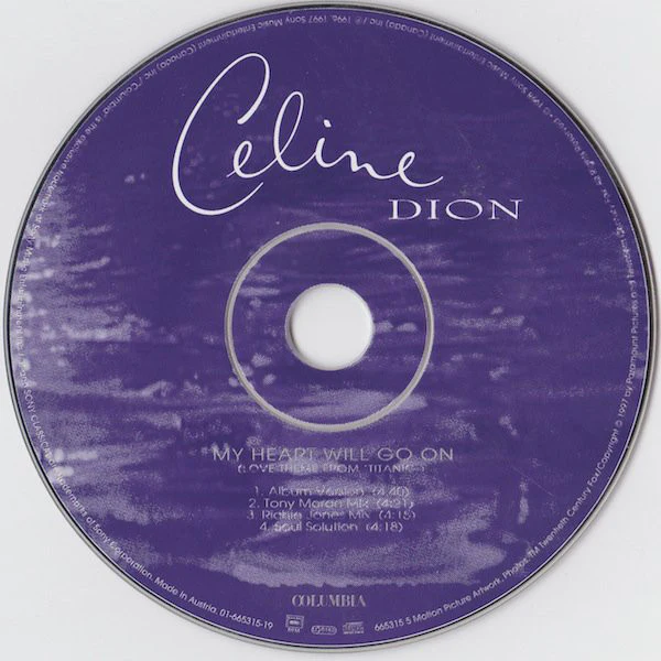 Celine Dion* - My Heart Will Go On (Love Theme From 'Titanic') (Dance Mixes) (CD, Maxi) - Image 4