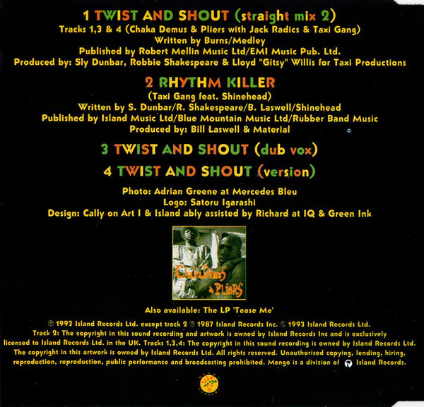 Chaka Demus & Pliers - Twist And Shout (CD, Maxi) - Image 2