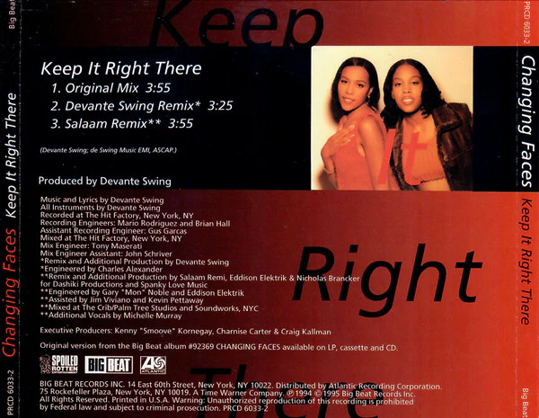 Changing Faces - Keep It Right There (CD, Single, Promo) - Image 3