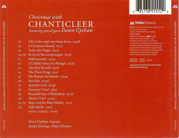 Chanticleer Featuring Special Guest Dawn Upshaw - Christmas With Chanticleer (CD, Album) - Image 2