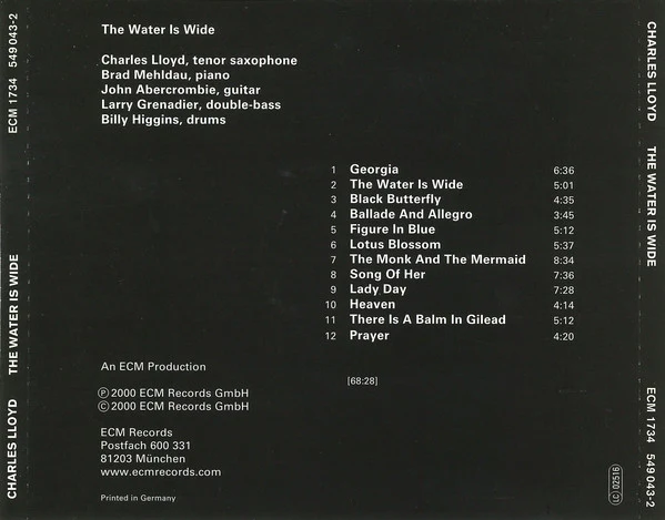 Charles Lloyd - The Water Is Wide (HDCD, Album) - Image 3