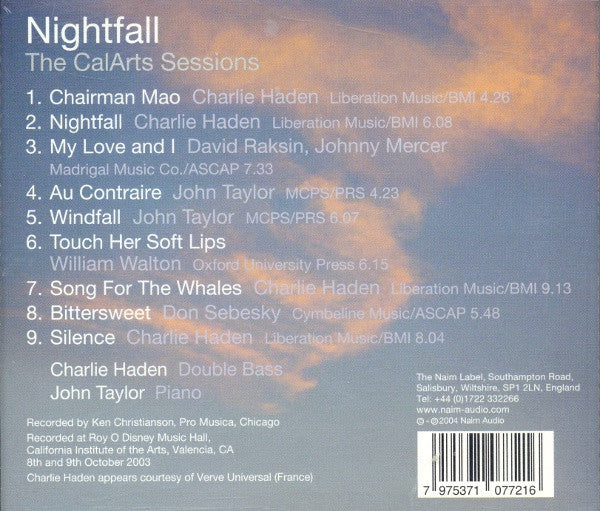 Charlie Haden & John Taylor (2) - Nightfall (CD, Album) - Image 2