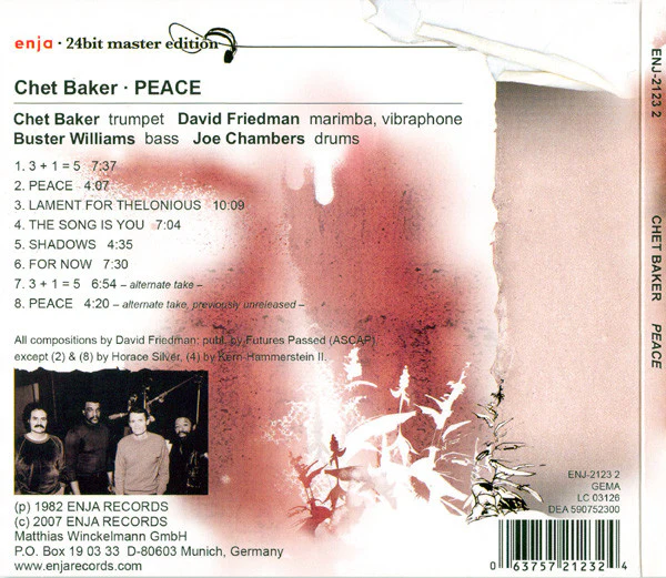 Chet Baker - Peace (CD, Album, RE, RM, Dig) - Image 2