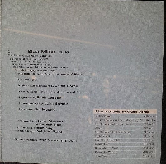 Chick Corea - Chick Corea (CD, Comp, RE) - Image 4