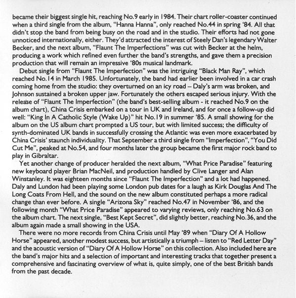China Crisis - Diary - A Collection (CD, Comp, RE) - Image 3