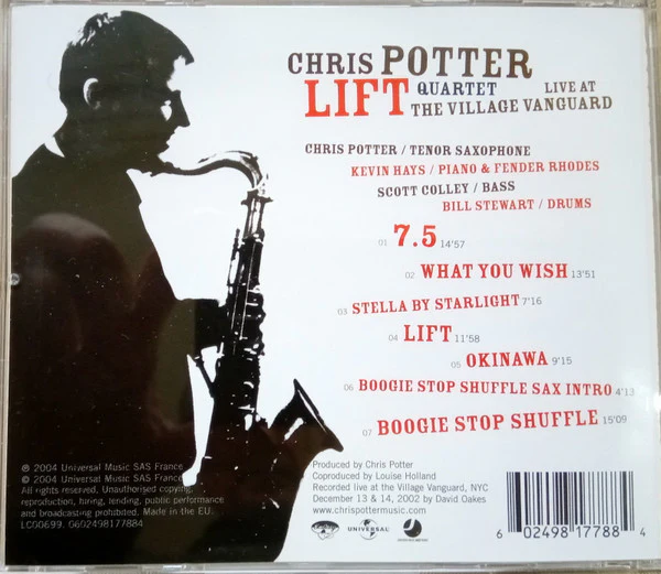 Chris Potter Quartet* - Lift - Live At The Village Vanguard (CD, Album) - Image 3