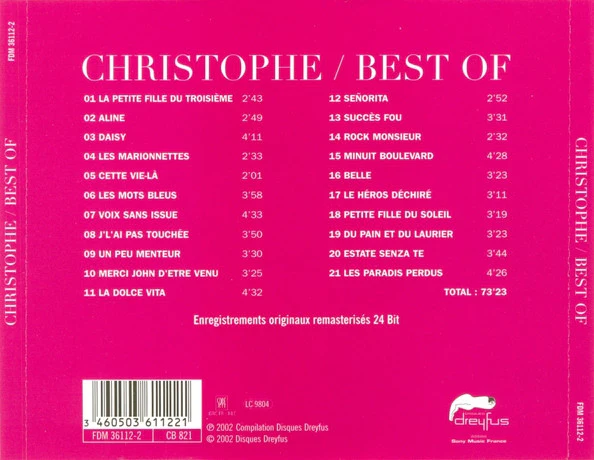 Christophe - Best Of (CD, Comp, RM) - Image 2