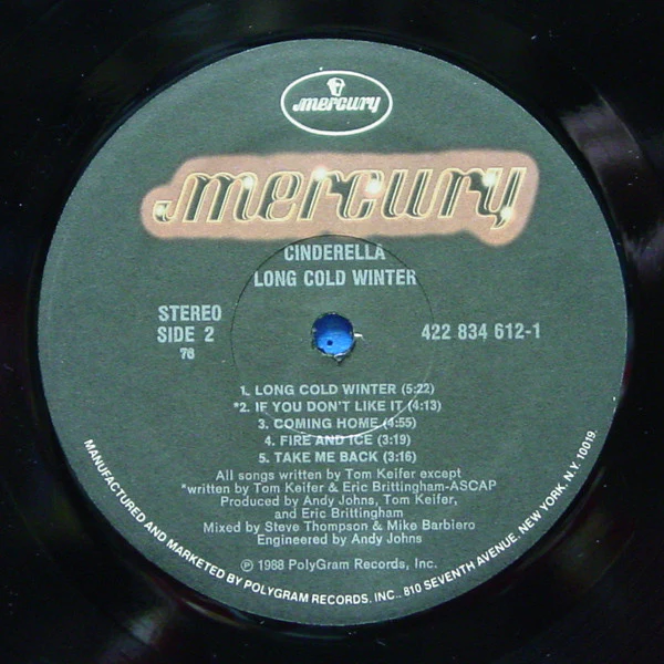 Cinderella (3) - Long Cold Winter (LP, Album, Hub) - Image 4