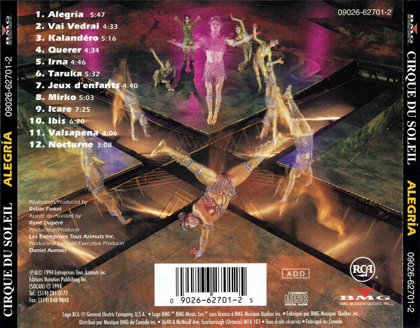 Cirque Du Soleil - Alegría (CD, Album) - Image 2