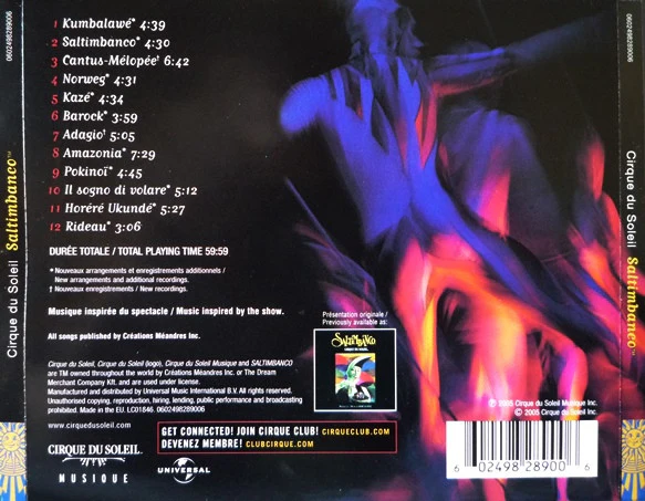 Cirque Du Soleil - Saltimbanco (CD, Album, RE) - Image 2