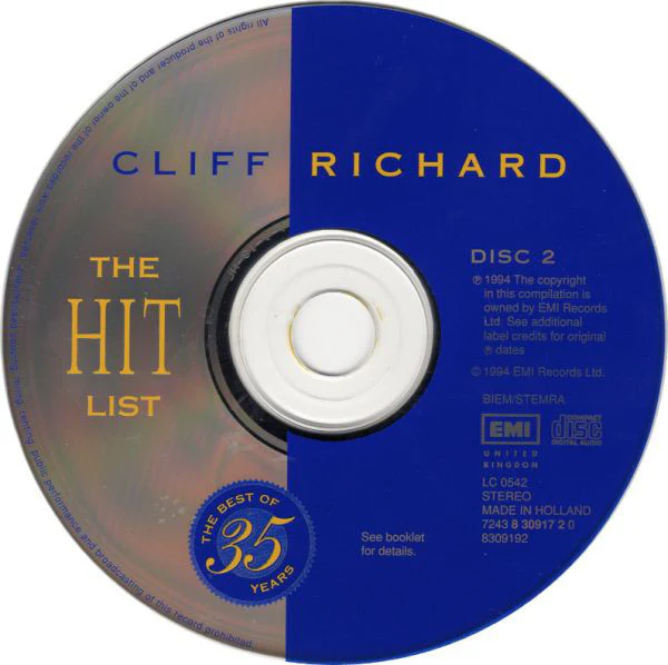 Cliff Richard - The Hit List (The Best Of 35 Years) (2xCD, Comp) - Image 4
