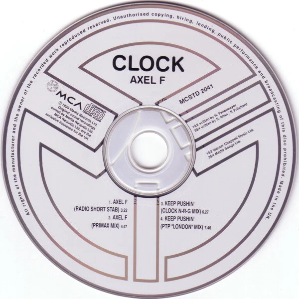 Clock - Axel F / Keep Pushin' (CD, Single, CD1) - Image 4
