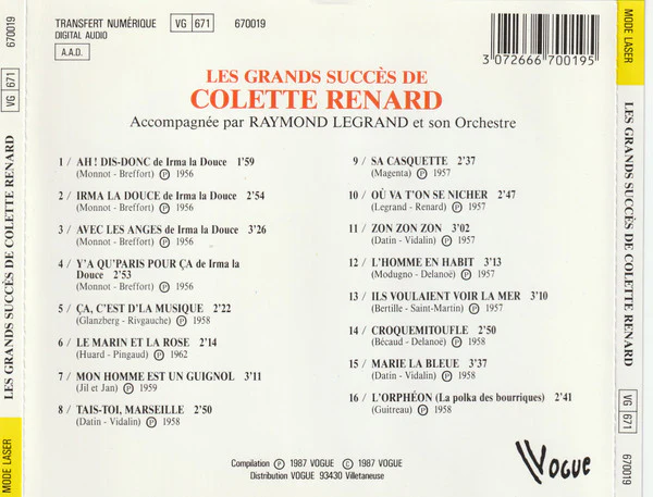Colette Renard - Les Grands Succès De Colette Renard (CD, Comp) - Image 2