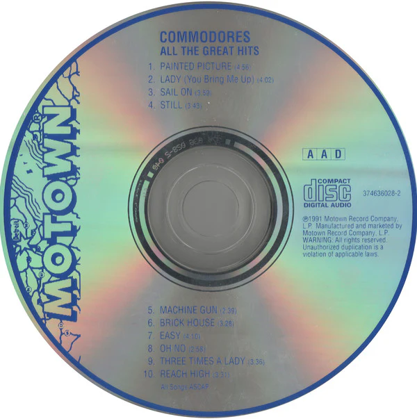 Commodores - All The Great Hits (CD, Comp, RP) - Image 3