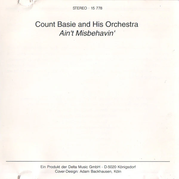 Count Basie & His Orchestra* - Ain't Misbehavin' (CD, Album, RE) - Image 2