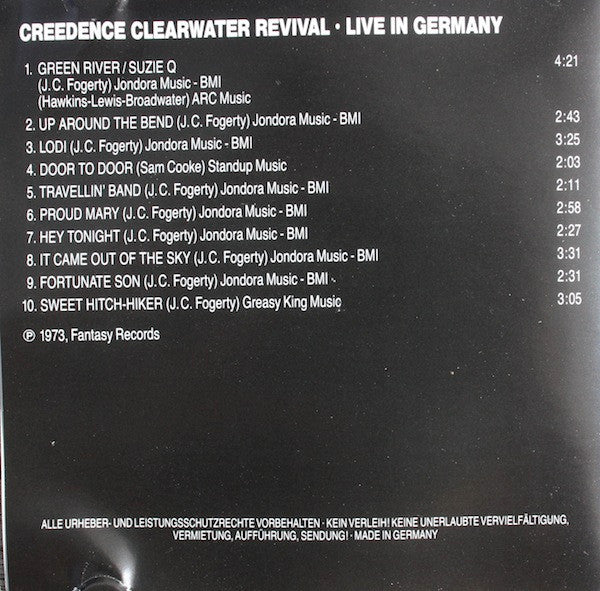 Creedence Clearwater Revival - Live In Germany (CD, Album, RE) - Image 2