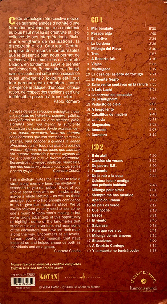 Cuarteto Cedron - 1964 - 2004 De Cada Dia (2xCD, Comp, Lon) - Image 2