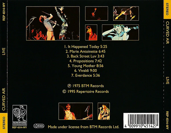 Curved Air - Live (CD, Album, RE) - Image 2