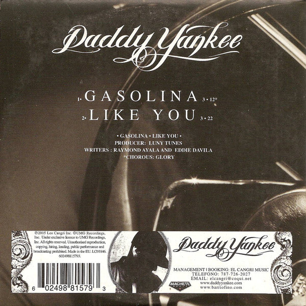 Daddy Yankee - Gasolina (CD, Single, Car) - Image 2