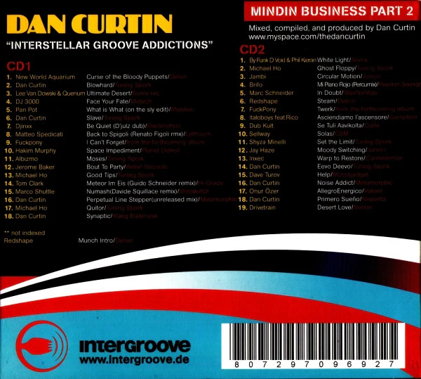 Dan Curtin - Mindin Business Part 2 "Interstellar Groove Addictions" (2xCD, Comp, Mixed) - Image 2