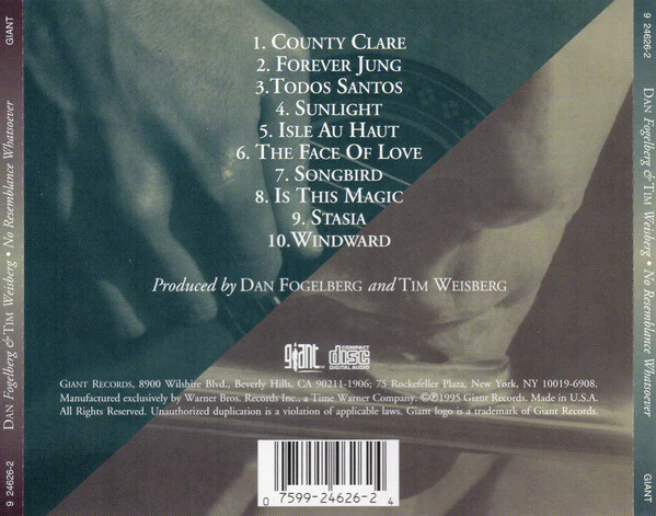 Dan Fogelberg & Tim Weisberg - No Resemblance Whatsoever (CD, Album) - Image 2