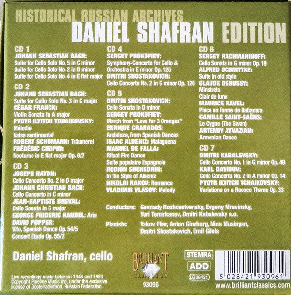 Daniel Shafran* - Daniel Shafran Edition (7xCD, Comp, RE + Box, Comp) - Image 2