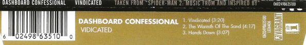 Dashboard Confessional - Vindicated (CD, Single) - Image 2